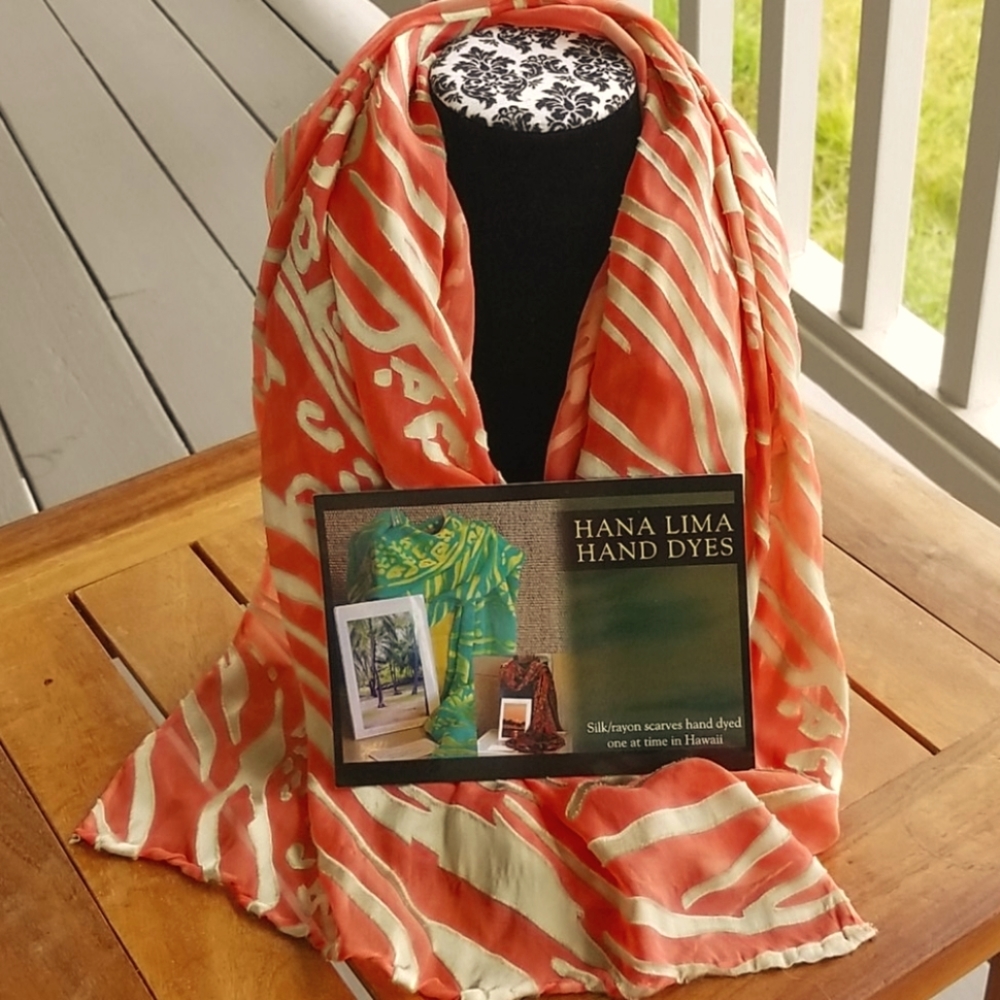 Hand Dyed Silk Rayon Scarf made in Hawaii🌴